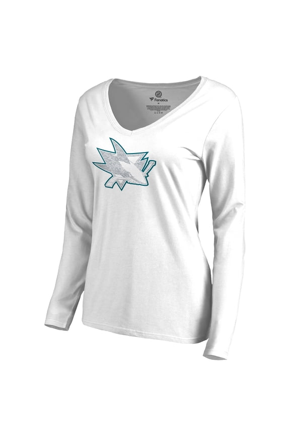 Women's White San Jose Sharks White Out Long Sleeve T-Shirt