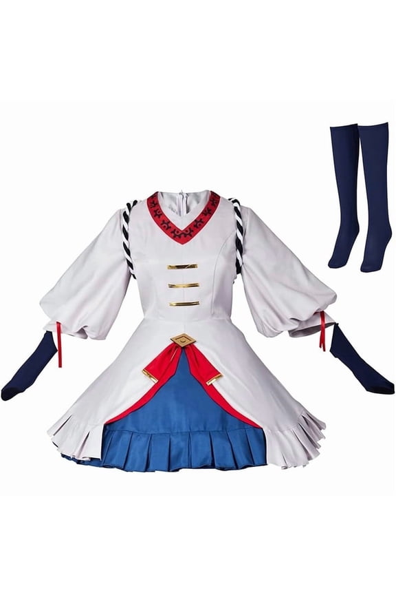 Women's White Sci-Fi Style Dress Set with Accessories Futuristic Utility Fashion Outfit