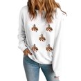 thumbnail image 1 of Women's White Sequin Rodeo Patched Drop Shoulder Long Sleeve Sweatshirt - [ZhiHiMeRi] | 2XL, 1 of 7