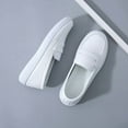 thumbnail image 1 of Women's White Slip-On Loafers with Heart Detail, Comfortable Casual Flat Shoes, Breathable Daily Wear Shoes for Women, 1 of 12
