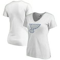 thumbnail image 1 of Women's White St. Louis Blues Whiteout V-Neck T-Shirt, 1 of 3