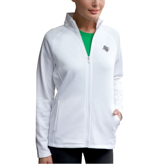 Women's White Stephen F Austin Lumberjacks Brushed Back Micro-Fleece Full-Zip Jacket
