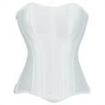 thumbnail image 1 of Women's White Strapless Corset Top Bustier, Elegant Satin Overbust Shapewear for Party, Wedding, Evening Outfits, 1 of 4