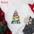thumbnail image 1 of Women's White T-Shirt Graphic Tees "Crayon Christmas Tree" Holiday & School Design Shirts S-5XL Casual Daily Tops, 1 of 5