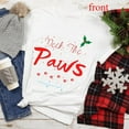 thumbnail image 1 of Women's White T-Shirt Graphic Tees "Deck The Paws" Pet Christmas Humor Design Shirts S-5XL Casual Daily Tops, 1 of 5