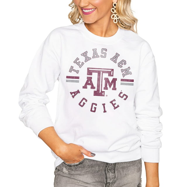 Women's White Texas A&M Aggies Vintage Days Perfect Pullover Sweatshirt