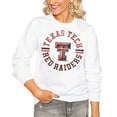 thumbnail image 1 of Women's Gameday Couture White Texas Tech Red Raiders Oversized Vintage Days Perfect Crew Sweatshirt, 1 of 1