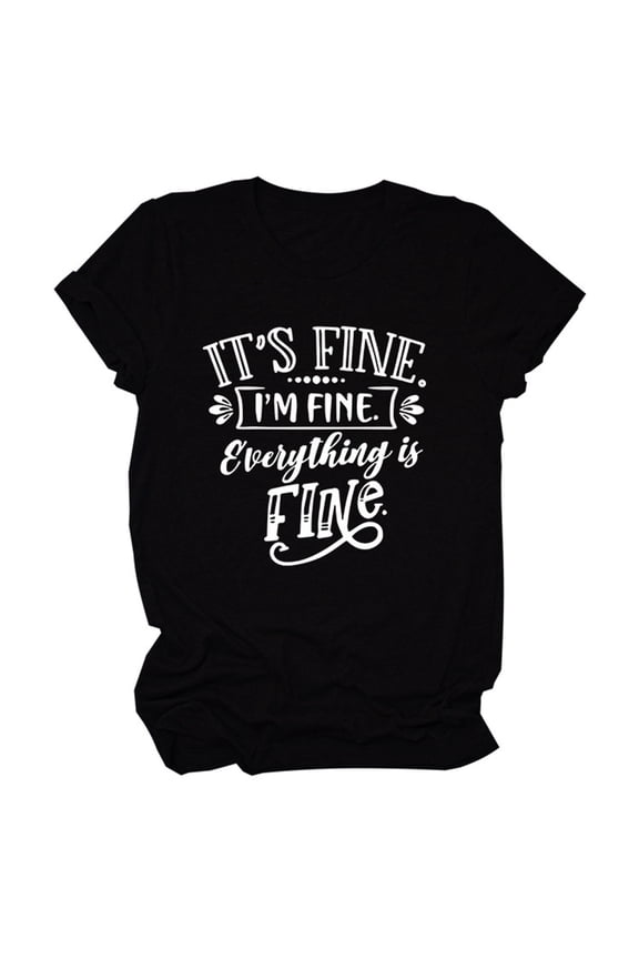 Women's White-Text Casual Shirt, Short Sleeves, Crew Neck Black Oversized Letter Print Summer Tee Bienvenido