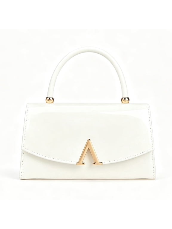 Women's Satin Evening Top Handle Handbag, White