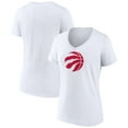 thumbnail image 1 of Women's White Toronto Raptors Primary Logo V-Neck T-Shirt, 1 of 3