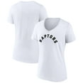 thumbnail image 1 of Women's White Toronto Raptors Wordmark V-Neck T-Shirt, 1 of 3