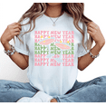 thumbnail image 1 of Women's White Tshirt Graphic Tees Shirts Happy New Year Retro Cocktail Repeat Design Casual Tops S-5XL, 1 of 5
