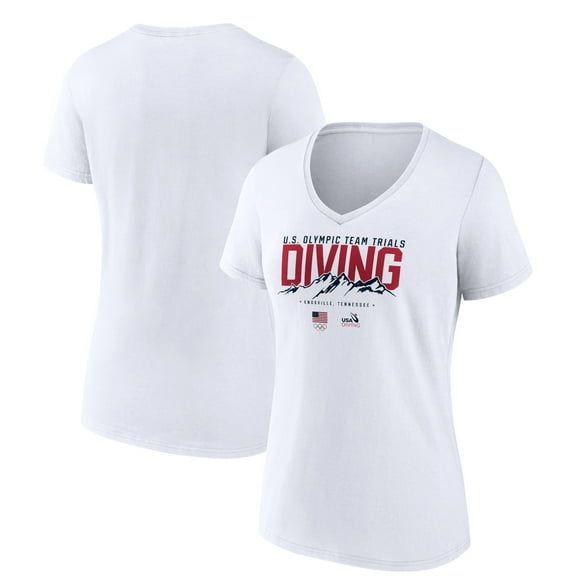 Women's White USA Diving 2024 U.S. Olympic Team Trials Tennessee Views V-Neck T-Shirt