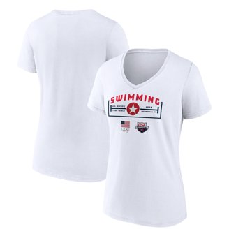 T-shirt Team USA Olympique Manches Courtes Crème Taille M - Neuf Avec étiquette, Motif Graphique, Coupe Regular