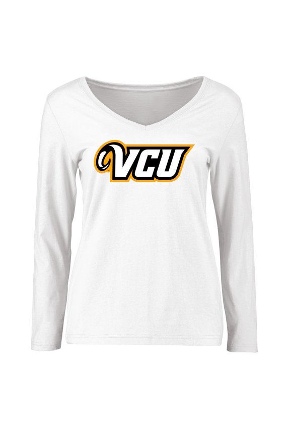 Women's White VCU Rams Primary Logo Long Sleeve T-Shirt