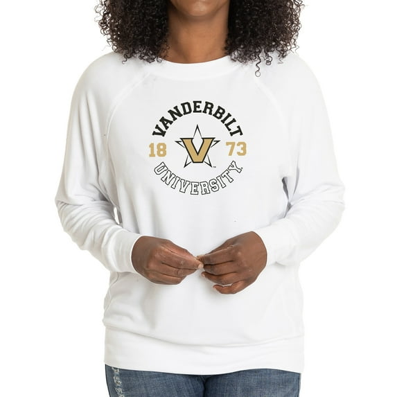 Women's White Vanderbilt Commodores Rylee Raglan Tri-Blend Long Sleeve T-Shirt
