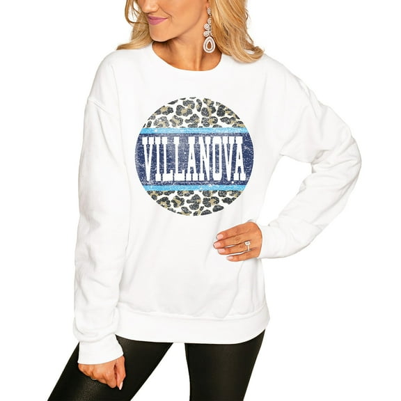 Women's White Villanova Wildcats Scoop & Score Pullover Sweatshirt