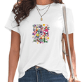 thumbnail image 1 of Women's White Vintage Floral Garden Print T-Shirt Casual Short Sleeve Tees for Cottagecore Nature Gift Tops S-5XL, 1 of 5