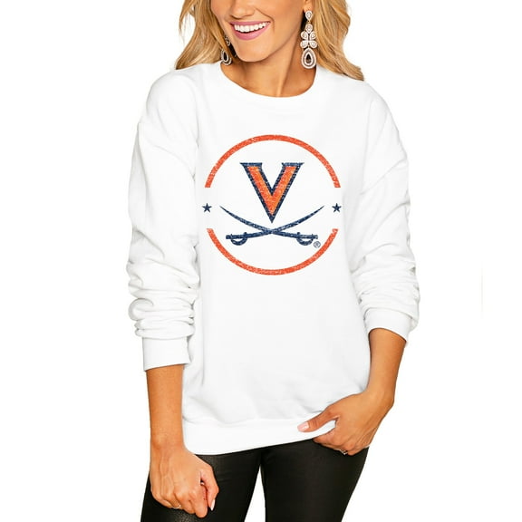 Women's Gameday Couture White Virginia Cavaliers End Zone Oversized Sweatshirt
