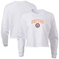 thumbnail image 1 of Women's White Virginia Cavaliers Oversized Cropped Retro Long Sleeve T-Shirt, 1 of 3