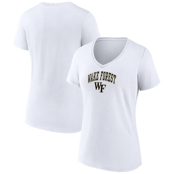 Women's White Wake Forest Demon Deacons Campus V-Neck T-Shirt