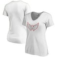 thumbnail image 1 of Women's White Washington Capitals Whiteout V-Neck T-Shirt, 1 of 3