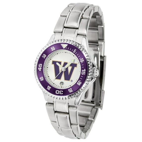 Women's White Washington Huskies Competitor Steel Watch
