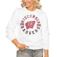thumbnail image 1 of Women's Gameday Couture White Wisconsin Badgers Oversized Vintage Days Perfect Crew Sweatshirt, 1 of 1