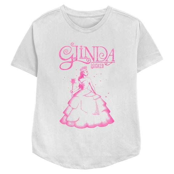 Women's Wicked Glinda Distressed  Graphic T-Shirt