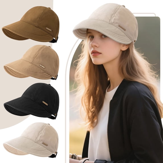 Women's Wide Brim Baseball Cap with UPF 50+ UV Protection - Adjustable Quick-Dry Sun Hat for Running, Hiking & Travel, Versatile Sporty Visor Coffee