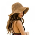 thumbnail image 1 of Women's Wide Brim Caps Foldable Summer Beach Sun Straw Hats, 1 of 6