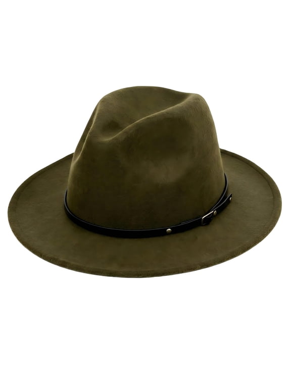 Women's Wide Brim Fedora Hat, Versatile Fashion Hat with Belt Buckle for Outfits, Travel & Photoshoots