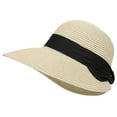 thumbnail image 1 of Women's Wide Brim Foldable Sun Hat With Bow Detail Roll Up Packable Beach Hat For Travel And Outdoor, 1 of 4