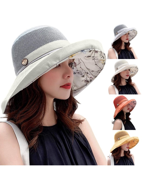 Women's Wide Brim Mesh Sun Hat, Foldable Floral Lining UV Protection Beach Cap, Breathable Summer Outdoor Headwear Pink One Size