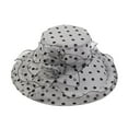 thumbnail image 1 of Women's Wide Brim Organza Sun Hat, Wide Brim Beach Hat with UPF Sun Protection, Foldable Travel Sun Hat for Summer, Beach Vacations and Outdoor Events, Elegant Sheer Mesh Sun Visor Hat - Grey, 1 of 5