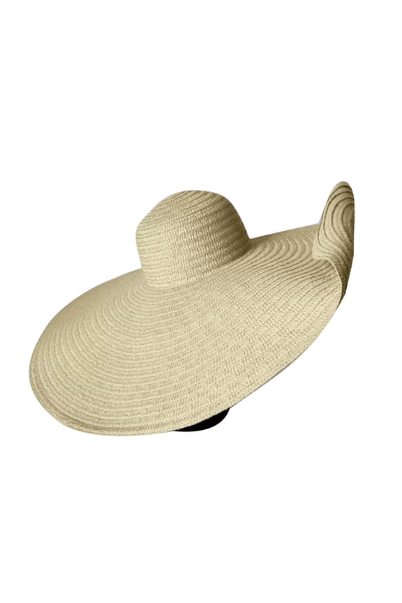Women's Wide Brim Straw Sun Hat Foldable UPF 50+ UV Protection Beach Hat for Travel, Pool, Outdoor