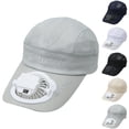 thumbnail image 1 of Women's Wide Brim Sun Hat Baseball Cap Built In USB Fan Cap Adjustable Wind Visor Cap, 1 of 3
