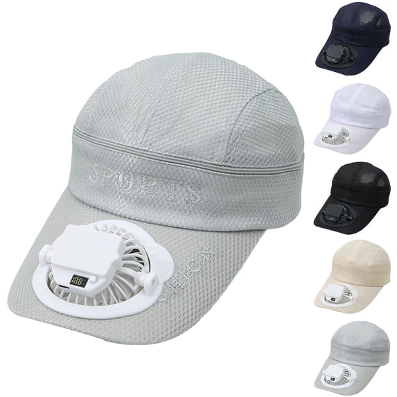 Women's Wide Brim Sun Hat Baseball Cap Built In USB Fan Cap Adjustable Wind Visor Cap