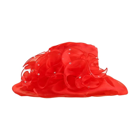 Women's Wide Brim Sun Hat - Breathable Mesh Floral Summer Hat, Polyester, One Size