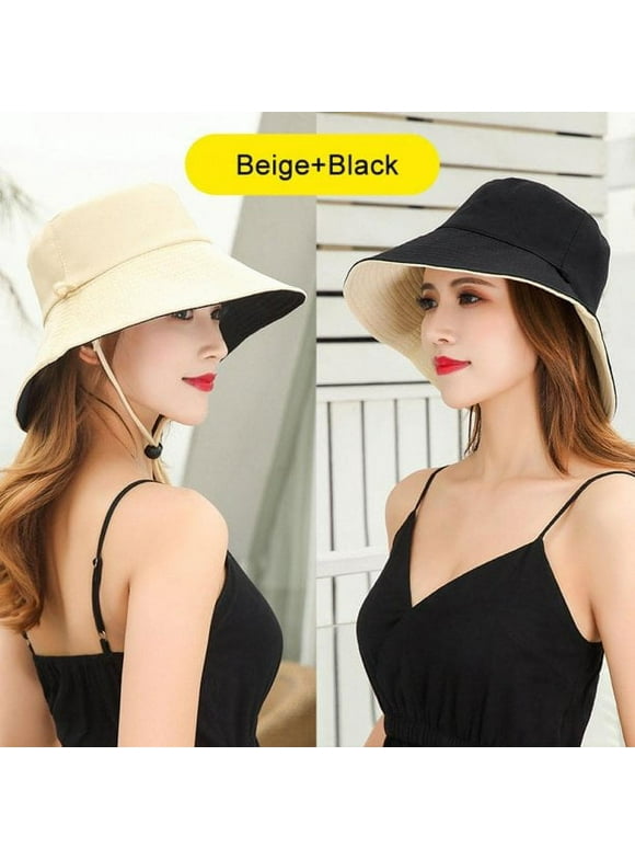 Women's Wide Brim Sun Hat Foldable Summer UV Protection Bucket Hat Double-Sided Can Use for Fishing, Hiking, Camping, Beach Cap