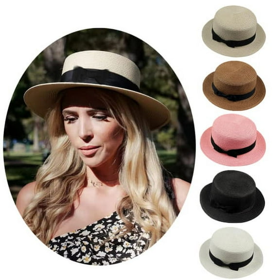 Women's Wide Brim Sun Hat with Bowknot - Stylish Straw Hat for Summer, Beach, and Outdoor Activities