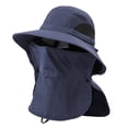 thumbnail image 1 of Women's Wide Brim Sun Hats UV Protection Wide Brim Straw Fashion Hat Outdoor Protection Packable Bucket Hat Summer Beach Vacation Sun Hat Navy One Size, 1 of 4
