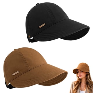 Women's Wide Brim Sun Visor Hat, Adjustable Ponytail Cap with UV Protection for Outdoor Hiking Fishing