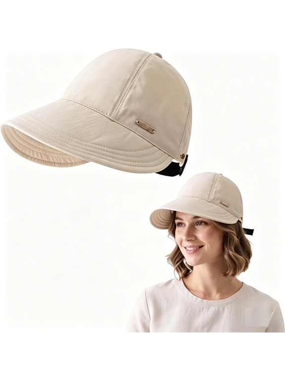 Women's Wide Brim Sun Visor Hat for Beach Travel,,Sun Hats for Women,UPF 50+ Quick Dry Foldable Bucket Hat,Adjustable Fit for Beach,Hiking,Gardening and Travel