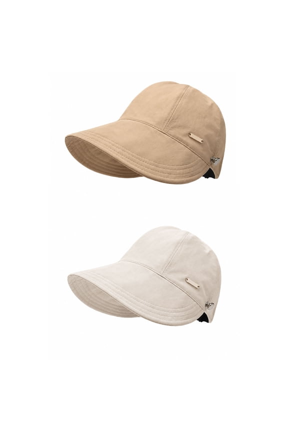 Women's Wide Brim Sun Visor Hat, Quick Dry Foldable Ponytail, UPF 50+ Adjustable Fit and Foldable Travel Design