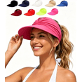 thumbnail image 1 of Women’s Wide Brim Sun Visor Hat, UPF 50+ UV Protection Lightweight Foldable Ponytail Hat for Summer Beach Golf Outdoor, 1 of 5