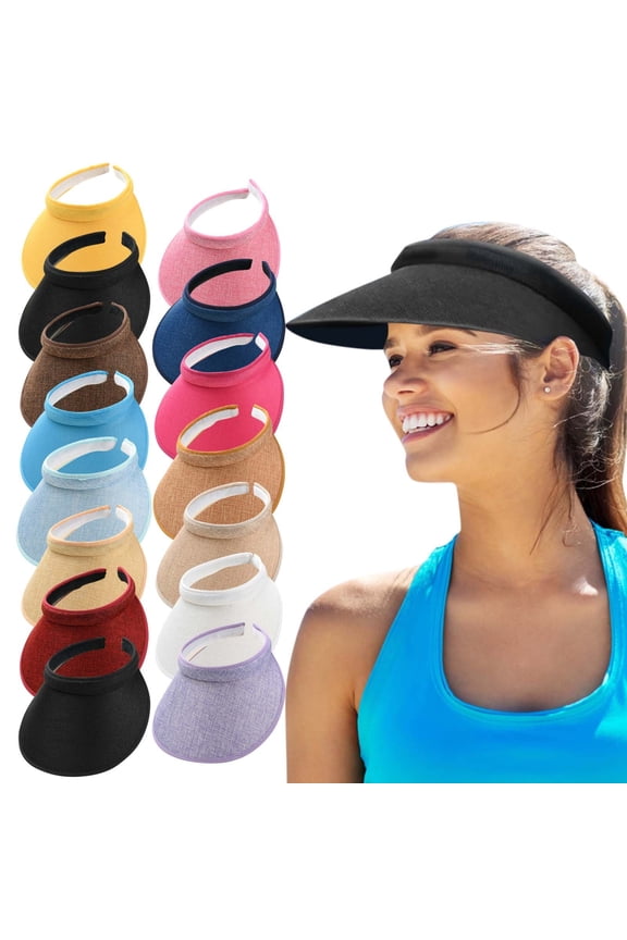 Women's Wide Brim Sun Visor - Lightweight UV Protection Cap with Curved Brim, Adjustable Empty Top Hat for Outdoor Sports, Beach, Fishing & Hiking Light Purple
