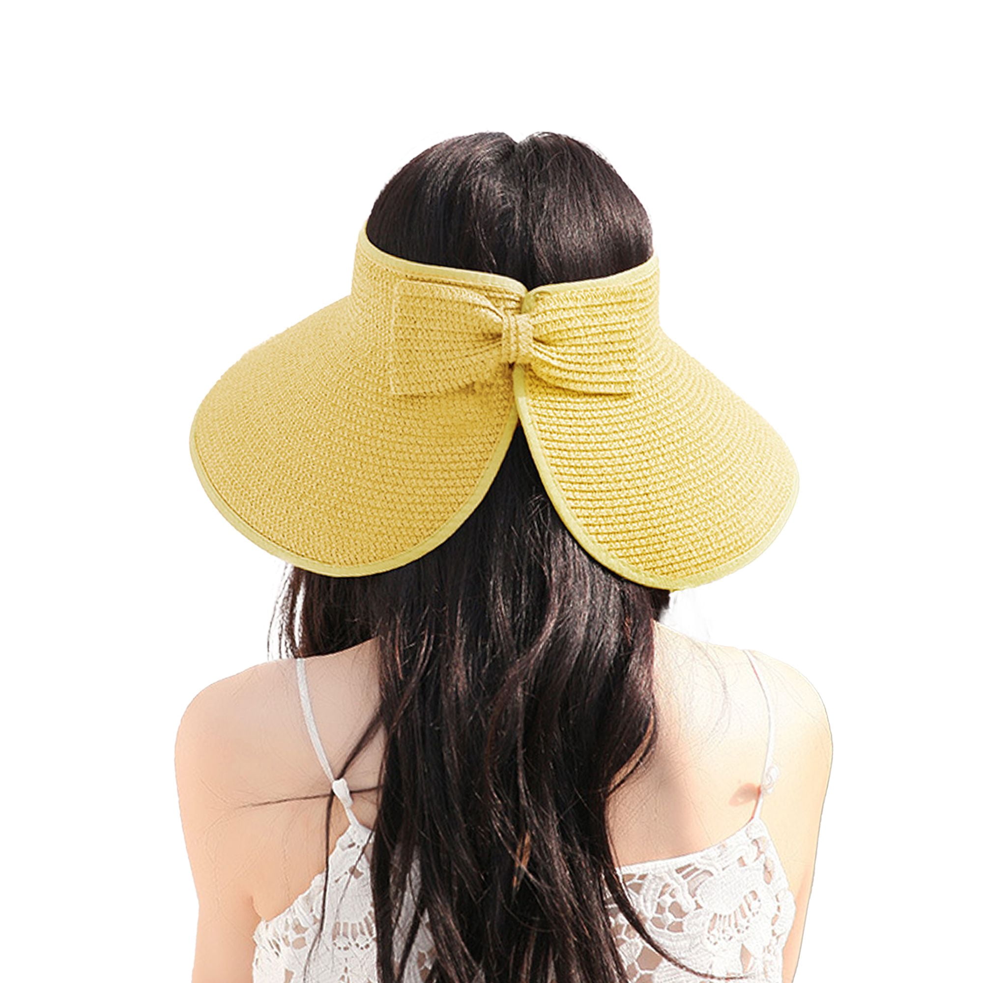 Yellow Hat with Bow Detail Aries Pale Yellow Fedora Hat. Hats for Men & Women main image 4