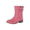 thumbnail image 1 of Women's Wide Calf B𝗈𝗈𝑡𝑠 Round Toe Chun𝗄𝗒 Booties Casual L𝗈w Block Heel Boot Cozy Pull On Ankle Booties with Buckle Strap Detail, Fashion Fall Winter Ladies Shoes for Outdoor, 1 of 9