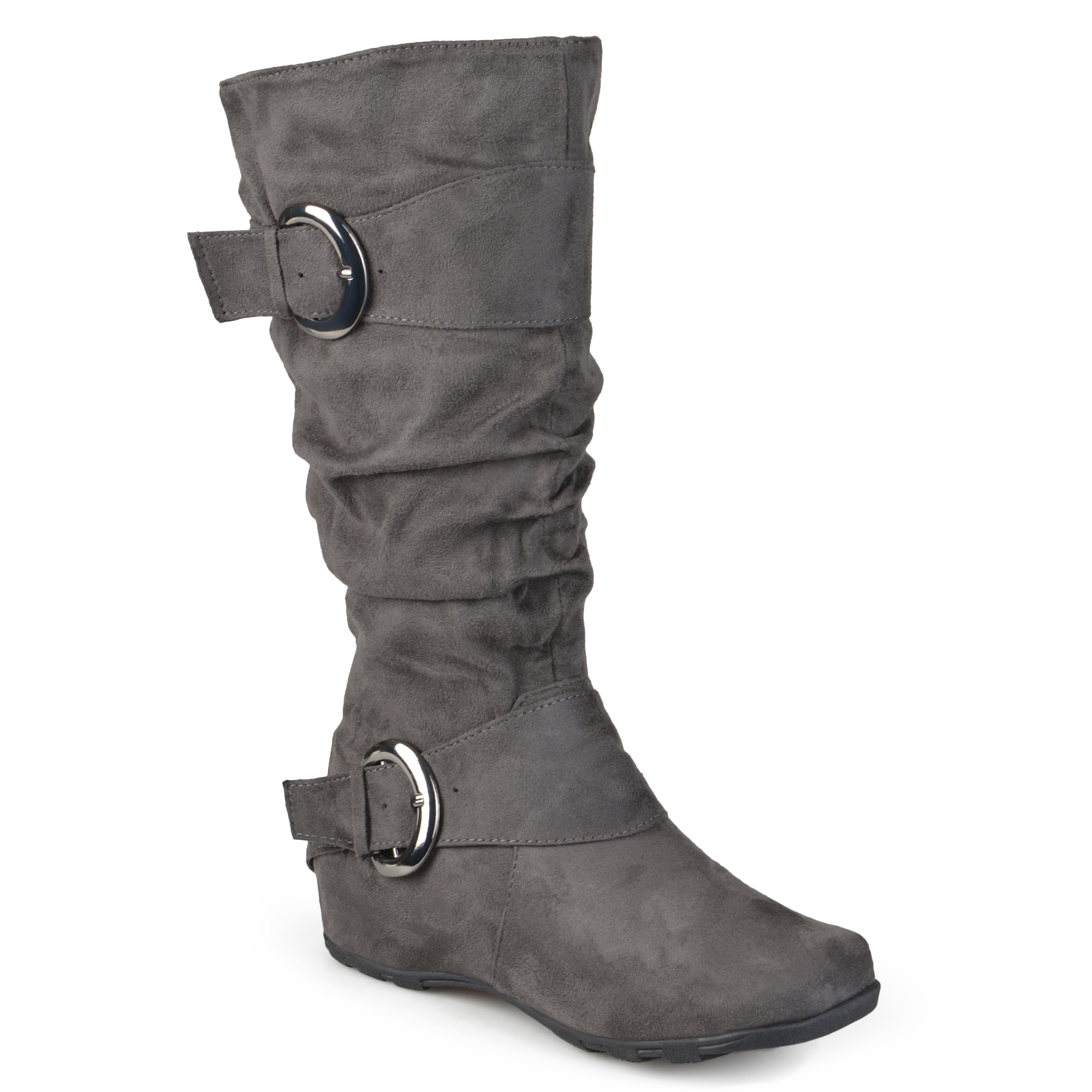 Women's Wide-Calf Buckle Knee-High Slouch Microsuede Boot - image 1 of 8